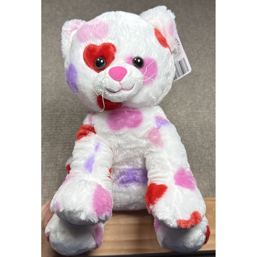 Build a Bear BAB Be Mine Kitty Valentines Heart Pattern Cat NWT includes Scent